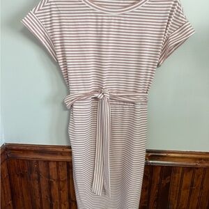Striped Pink Belted Dress